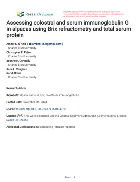 refractometer for alpacas|Assessing colostral and serum immunoglobulin G in alpacas .